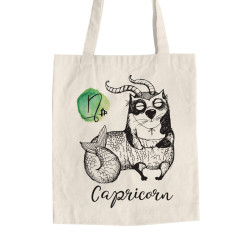 Αστείες Γάτες Ζώδια - Αιγόκερως (Τσάντα  Αγοράς)